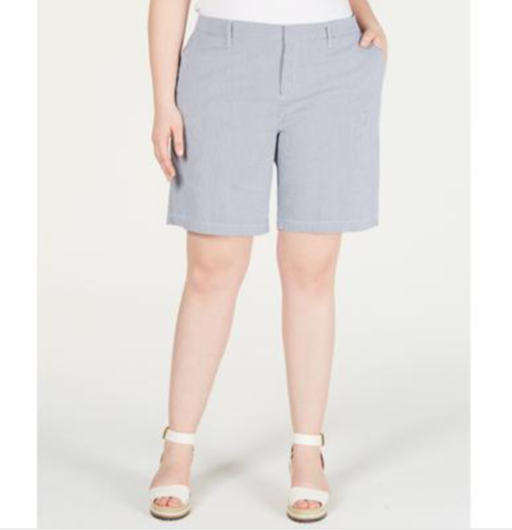 TOMMY HILFIGER Pocketed Hook & Bar Chino Pinstripe Shorts Size 20W 3938